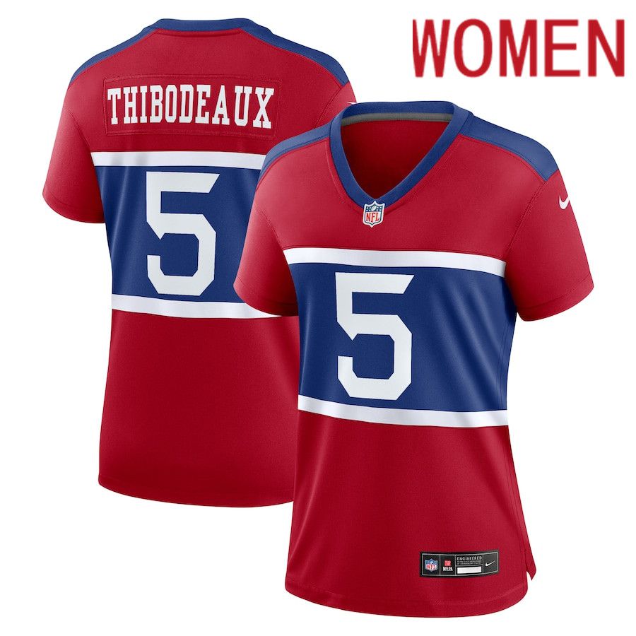 Women New York Giants #5 Kayvon Thibodeaux Nike Century Red Alternate Player Game NFL Jersey->women nfl jersey->Women Jersey